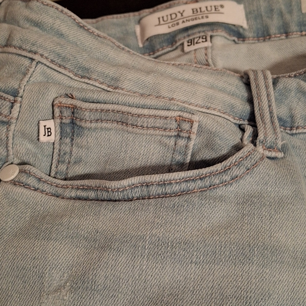 Judy Blue Jeans Boyfriend Fit Distressed Stretch Blue Jeans Women Size 9/29 - Picture 7 of 16